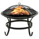 Palenisko i grill 2-w-1, z pogrzebaczem, 56x56x49 cm, stal