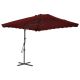 Parasol ogrodowy na stalowym słupku, bordowy, 250x250x230 cm