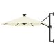 Parasol ogrodowy z LED, ścienny, 300 cm, piaskowy