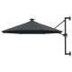 Parasol ogrodowy z LED, ścienny, 300 cm, antracytowy