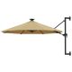 Parasol ogrodowy z LED, ścienny, 300 cm, taupe