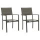 Krzesła ogrodowe, 2 szt., stal i textilene, szaro-antracytowe