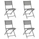 Składane krzesła ogrodowe, 4 szt., szare, stal i textilene