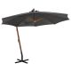 Parasol ogrodowy wiszący, jodłowy słupek, antracyt, 3,5x2,9 m