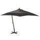 Parasol ogrodowy wiszący, na jodłowym słupku, antracyt, 3x3 m