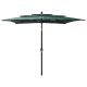 3-poziomowy parasol na aluminiowym słupku, zielony, 2,5x2,5 m