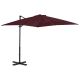 Parasol wiszący z aluminiowym słupkiem, 250x250 cm, bordowy