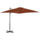 Parasol wiszący z aluminiowym słupkiem, 250x250 cm, terakota