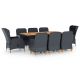 9-cz. zestaw mebli ogrodowych, poduszki, rattan PE, ciemnoszary