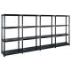 Regał 4-poziomowy, czarny, 244x30,5x130 cm, plastikowy