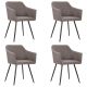 Krzesła stołowe, 4 szt., kolor taupe, obite tkaniną
