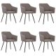 Krzesła stołowe, 6 szt., taupe, tapicerowane tkaniną