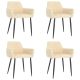 Krzesła stołowe, 4 szt., kremowe, obite aksamitem