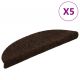 Maty na schody samoprzylepne 5 szt. 56x17x3 cm Brązowe półokrągłe