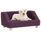 Sofa dla psa, burgundowa, 95x63x39 cm, lniana