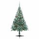 Sztuczna, oszroniona choinka, lampki, bombki i szyszki, 150 cm