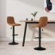 Stołki barowe, 2 szt., brązowe, tapicerowane aksamitem