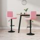 Stołki barowe, 2 szt., różowe, tapicerowane aksamitem