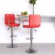 Stołki barowe, 2 szt., czerwone, sztuczna skóra