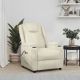 Elektryczny fotel masujący, kremowy, obity sztuczną skórą