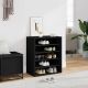 Szafka na buty, czarna, 60x35x70 cm, materiał drewnopochodny