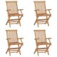 Składane krzesła ogrodowe, 4 szt., lite drewno tekowe