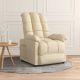 Fotel masujący, kremowy, obity tkaniną