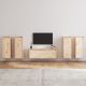 Szafki pod TV, 5 szt., lite drewno sosnowe