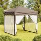 Składany namiot imprezowy ze ściankami, taupe, 2x2 m