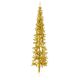 Smukła choinka połówka ze stojakiem, sztuczna, złota, 240 cm