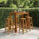 7-cz. zestaw ogrodowych mebli barowych, lite drewno akacjowe