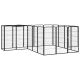 Kojec dla psa, 18 paneli, czarny, 50x100 cm, stal
