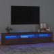Szafka pod TV z oświetleniem LED, brązowy dąb, 195x35x40 cm