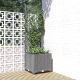 Donica ogrodowa z kratką, jasnoszara, 40x40x136 cm, PP