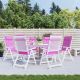 Poduszki na krzesła z wysokim oparciem, 6 szt., różowe, tkanina