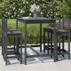5-cz. zestaw mebli barowych do ogrodu, szary, drewno sosnowe