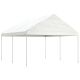 Namiot ogrodowy z dachem, biały, 4,46x4,08x3,22 m, polietylen