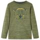 Koszulka dziecięca z długimi rękawami, khaki melanż, 140