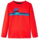 Koszulka dziecięca z długimi rękawami, czerwona, 128