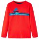 Koszulka dziecięca z długimi rękawami, czerwona, 140