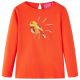 Koszulka dziecięca z długimi rękawami, ciemnopomarańczowa, 140