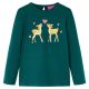 Koszulka dziecięca z długimi rękawami, ciemna zieleń, 116