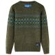 Sweter dziecięcy z dzianiny, khaki, 104