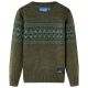 Sweter dziecięcy z dzianiny, khaki, 128