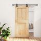 Drzwi przesuwne z osprzętem, 90x210 cm, lite drewno sosnowe
