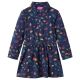 Sukienka dziecięca z długimi rękawami, granatowa, 104
