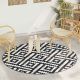 Dywan na zewnątrz, ARAKIL biało-czarny, Ø200 cm, PP