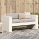 Sofa ogrodowa, 2-osobowa, biała, 134x60x62 cm, drewno sosnowe