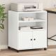 Szafka pod drukarkę, z kółkami, biała, 60x48x74 cm