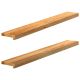 Parapety 2 szt., jasnobrązowy, 120x15x2 cm, lite drewno dębowe